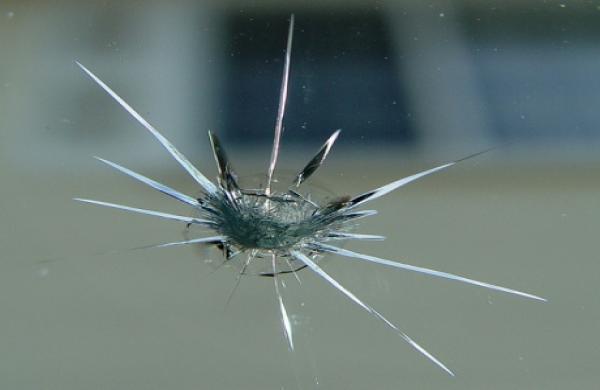 Stone chip in windscreen glass